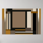 Moderne Aardetone Abstract Geometrisch Poster (Voorkant)