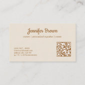Moderne aardetone Buffalo Plaid QR CODE Visitekaartje (Achterkant)