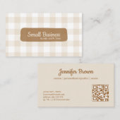 Moderne aardetone Buffalo Plaid QR CODE Visitekaartje (Voorkant / Achterkant)