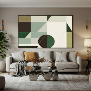 Moderne Aardetone Geometrisch Abstract Canvas Afdruk