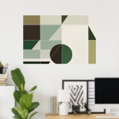 Moderne Aardetone Geometrisch Abstract Poster (Thuiskantoor)
