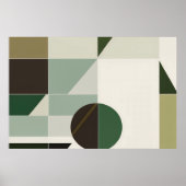 Moderne Aardetone Geometrisch Abstract Poster (Voorkant)