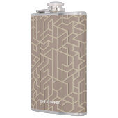 Moderne Aardetone Geometrisch Met Naam Heupfles (Links)