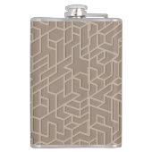 Moderne Aardetone Geometrisch Met Naam Heupfles (Achterkant)