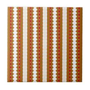 Moderne aardetone geometrische patroon tegeltje