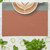 Moderne Aardetone Hart Latte Barista Theedoek (Gevouwen)