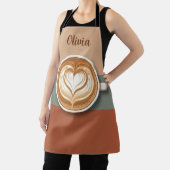 Moderne Aardetone Harten Latte Barista Schort (Insitu)