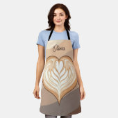 Moderne Aardetone Latte Hart  Schort (Gedragen)