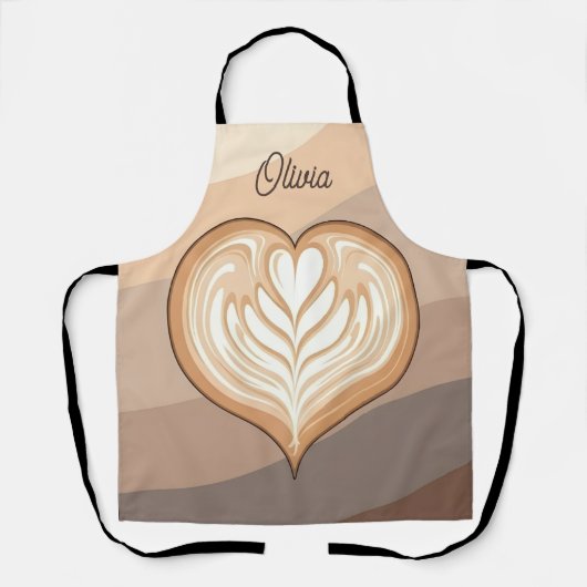 Moderne Aardetone Latte Hart  Schort (Voorkant)