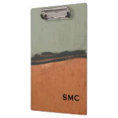 Moderne Aardetone Monogram Klembord (Links)