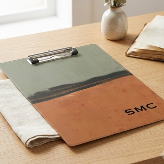 Moderne Aardetone Monogram Klembord