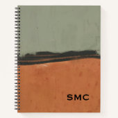 Moderne Aardetone Monogram Notitieboek (Voorkant)