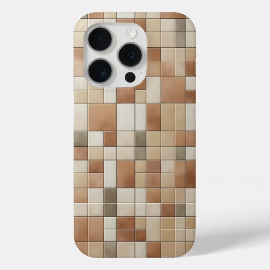 Moderne Aardetone Mosaïek Hoesje - Abstract (Achterkant)