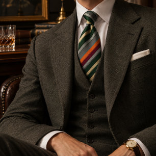 Moderne aardetone preppy stropdas