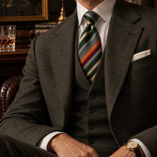 Moderne aardetone preppy stropdas