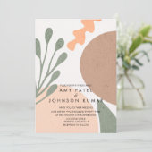 Moderne aardetoneelvormen Abstract Trouwen Kaart (Staand voorkant)