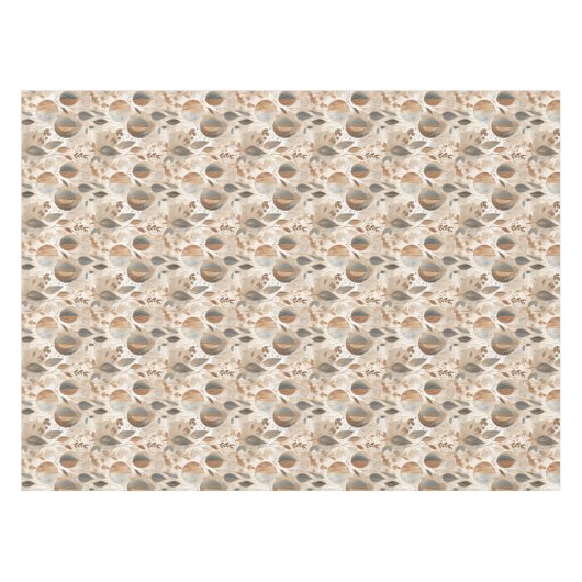 Moderne Aardetonen Bloemen en bladeren Tafelkleed (Voorkant (Horizontaal))