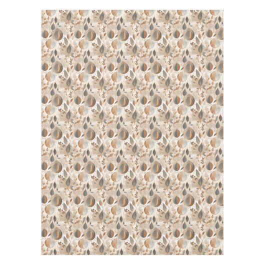 Moderne Aardetonen Bloemen en bladeren Tafelkleed (Voorkant)