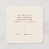 Moderne aardmetalen vierkante visitekaartje (Achterkant)