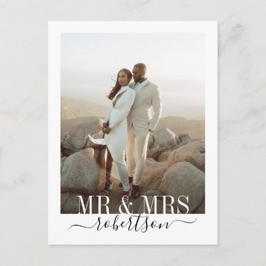 Moderne aardrijkskundige bruiloft Dank u Briefkaar Briefkaart (Voorkant)