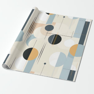 Moderne Aardse Abstracte Geometrische Neutrale Cadeaupapier