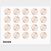 Moderne Aardse Bruine Bloemige Bruiloft Ronde Sticker (Vel)