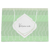 Moderne Aardse Groene Tonen Geometrisch Patroon Groot Cadeauzakje (Voorkant)