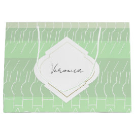 Moderne Aardse Groene Tonen Geometrisch Patroon Groot Cadeauzakje