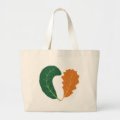 Moderne Aardse Hart Bladeren Canvas Grote Tote Bag (Voorkant)