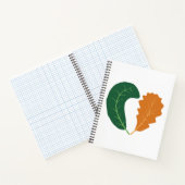 Moderne Aardse Hart Bladeren Canvas Notitieboek (Binnen)