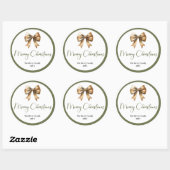 Moderne aardse kerst sticker met eigen familienaam (Vel)