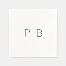 Moderne aardse monogram eenvoudig servet