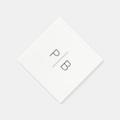 Moderne aardse monogram eenvoudig servet (Hoek)