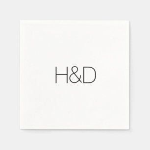 Moderne aardse monogram eenvoudig servet