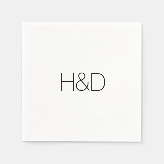 Moderne aardse monogram eenvoudig servet (Voorkant)