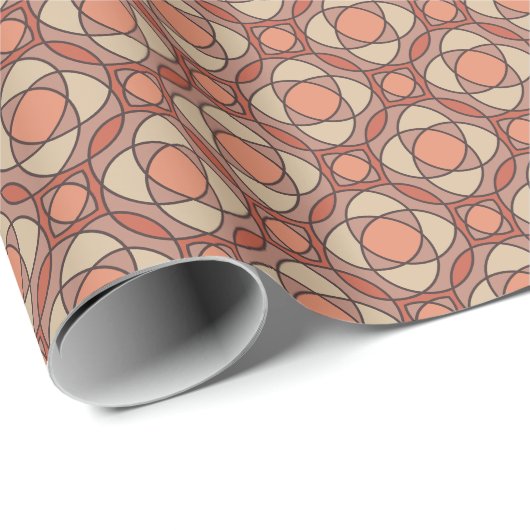 Moderne Aardse Mozaïek Ontwerper Cadeaupapier (Rol Hoek)