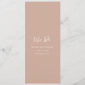 Moderne Aardse Neutrale Eenvoudige Huwelijk Menu (Achterkant)