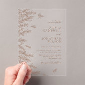 Moderne aardse Terracotta Boho verlaat bruiloft Acryl Uitnodigingen (Insitu (Draagbaar))