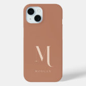 Moderne Aardse Terracotta Op Maat Gemaakte Monogra Case-Mate iPhone Case (Achterkant)