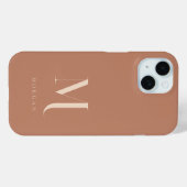 Moderne Aardse Terracotta Op Maat Gemaakte Monogra Case-Mate iPhone Case (Achterkant (horizontaal))