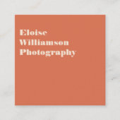 Moderne Aardse Terracotta Sinaasappel Professionel Vierkante Visitekaartje (Voorkant)