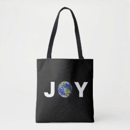 Moderne aardse vreugde op zwart tote bag