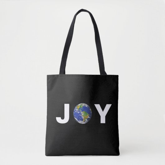 Moderne aardse vreugde op zwart tote bag (Voorkant)