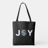 Moderne aardse vreugde op zwart tote bag (Achterkant)