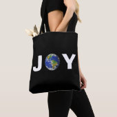 Moderne aardse vreugde op zwart tote bag (Dichtbij)