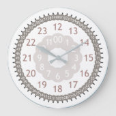 Moderne aardtoon met 24 uur- en minuut-markers grote klok (Voorkant)