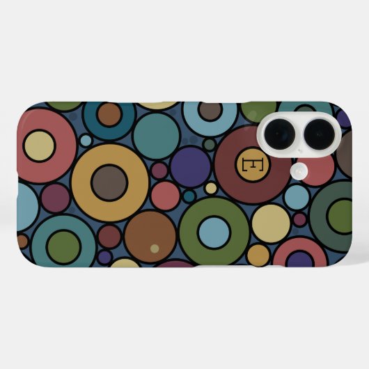 Moderne aardtooncirkels Case-Mate iPhone case (Achterkant (horizontaal))