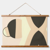 Moderne aardtoongolven maken Abstracte kunst Hangend Wandkleed (Voorkant)