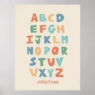 Moderne ABC Alfabet Persoonlijke Schoolposter Poster