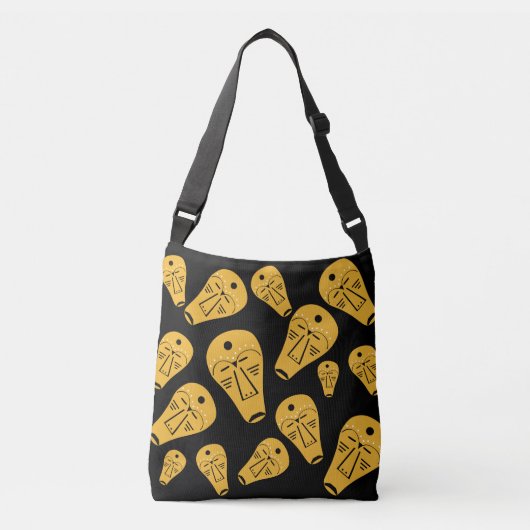 Moderne Aboriginal stam abstract gezichtstatoeagek Crossbody Tas (Voorkant)